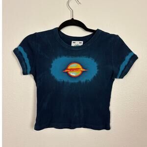 Unif Saturn Celestial Crop Ribbed Graphic Short Sleeve Baby Tee XS